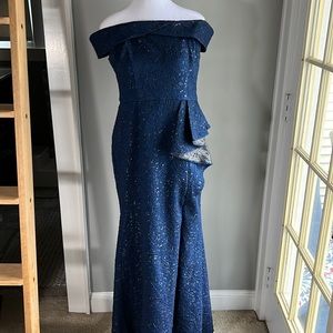 Adrianna Papell navy blue, size 6 petite, formal dress, mother of the bride